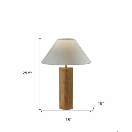 Homeroots Natural Wood Table Lamp18 x 18 x 25.5 in. 372832